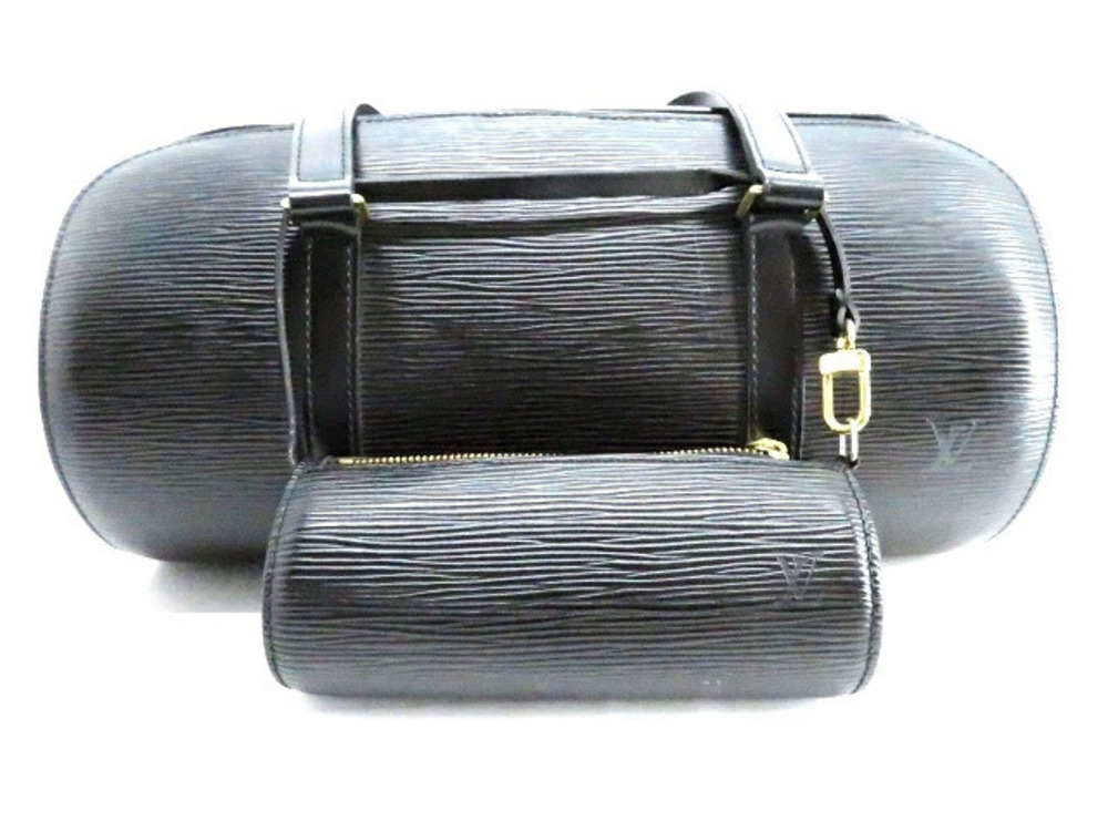 LOUIS VUITTON Soufflot Handbag Epi Noir Black